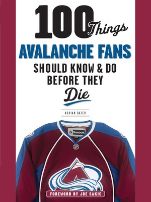 cover image of 100 Things Avalanche Fans Should Know &amp; Do Before They Die
